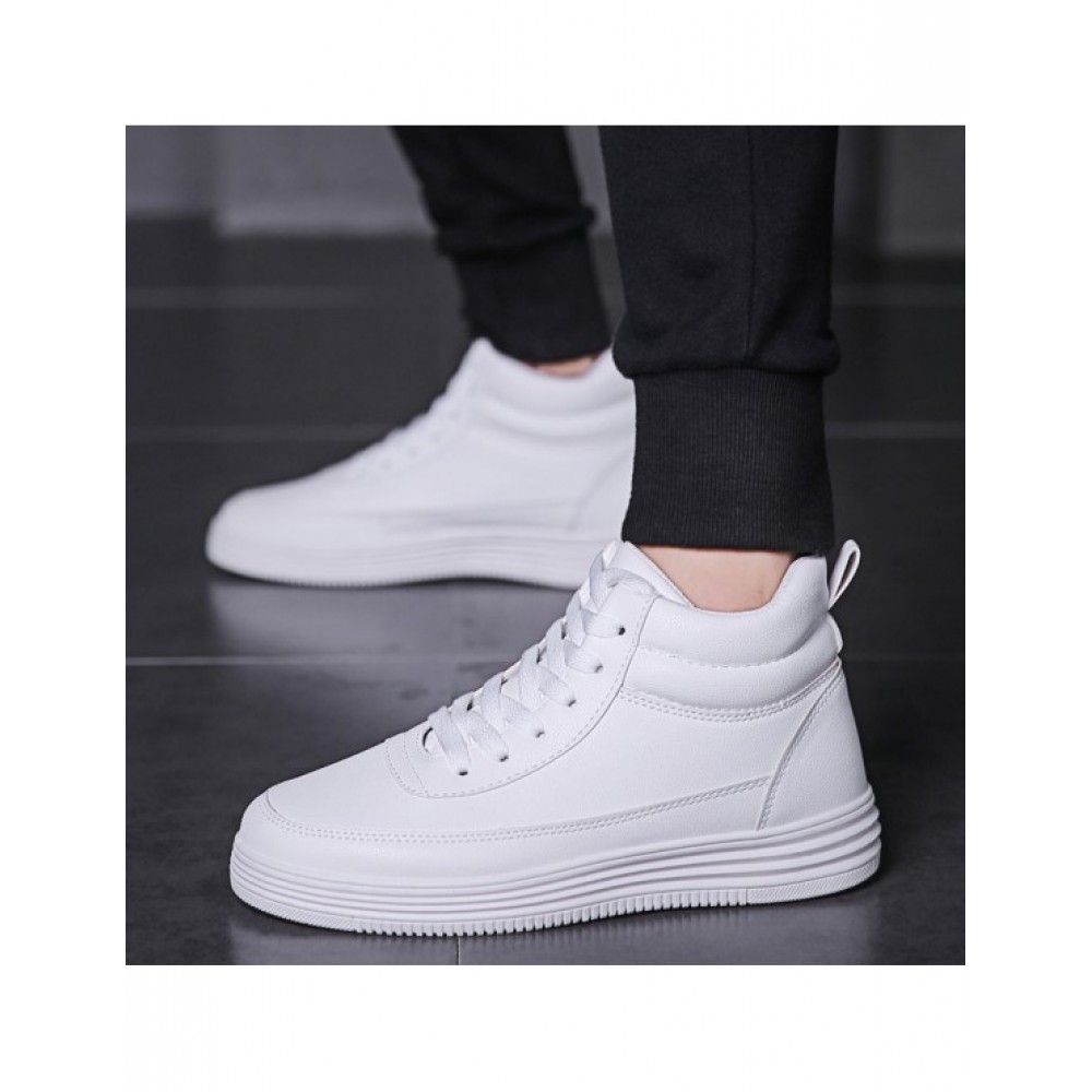 Autumn And Winter 2022 Men’s Shoes Lovers All White Shoes High Top Board Shoes