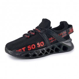 Men Breathable Fabric Comfy Soft Bottom Thick Sole Lace Up Casual Sports Shoes