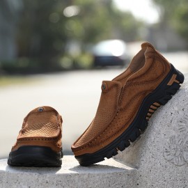 Men Cowhide Breathable Slip Resistant Soft Sole Loafers
