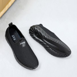 Men Breathable Fabric Non Slip Comfy Sole Slip On Old Peking Casual Shoes